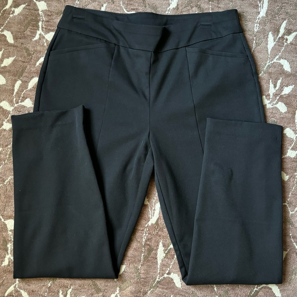 CHICOS 1.5 (10) P So Slimming Straight pant 28” inseam front pockets BLACK